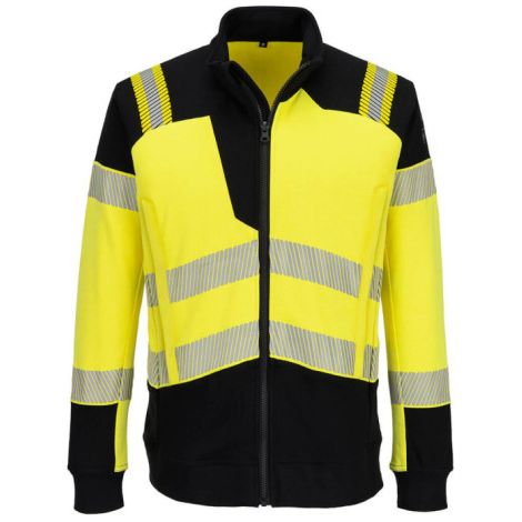 Sudadera con cremallera completa PW3 Modaflame Knit Alta Visibilidad FR PORTWEST FR717 L Amarillo/Negro (1/2)