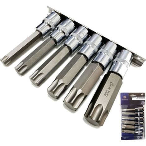 Toolzone 6pc Torx Bit Star Socket Set T55 -T100 Trx 1/2" Drive Sockets (1/2)