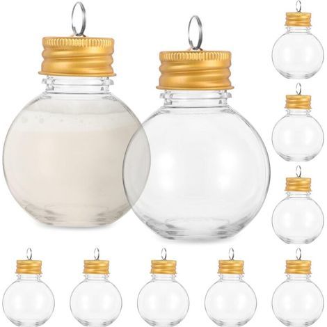10 Pièces Boules À Remplir en Plastique Transparent Boules De Boisson De Noël Boules d'alcool Suspendues Vides pour Bricolage Artisanat Décor De Fête d'arbre De Noël 50Ml (1/5)