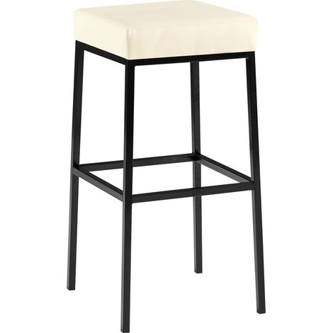 Barhocker Montreal Kunstlederbezug schwarz creme (1/5)