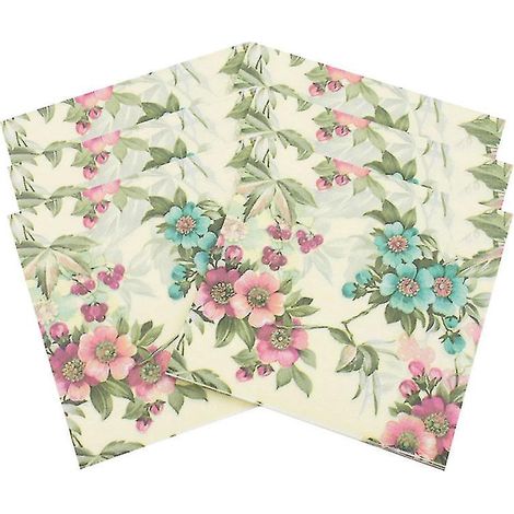 20 Servietten mit Blumenmuster