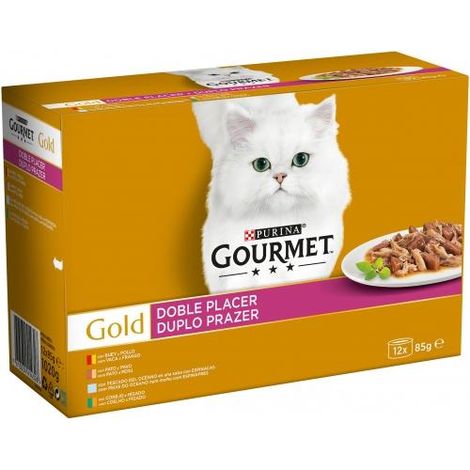 Purina Gourmet Gold Doble Placer Pack Surtido - Comida Humeda para Gato - 12x85 g (1/3)