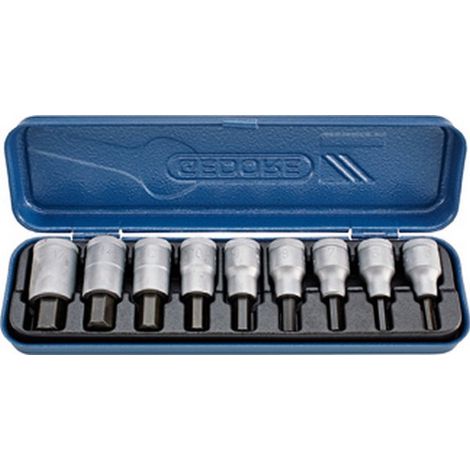 Gedore juego de llaves de vaso IN 19 PM 9 piezas 1/2" SW 5-17 mm para tornillos hexagonales internos - 6156250 (1/5)