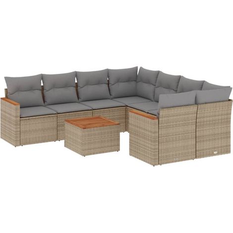 Maison Exclusive - Patio Sofa Set 9 plaza Beige and Grey (1/5)