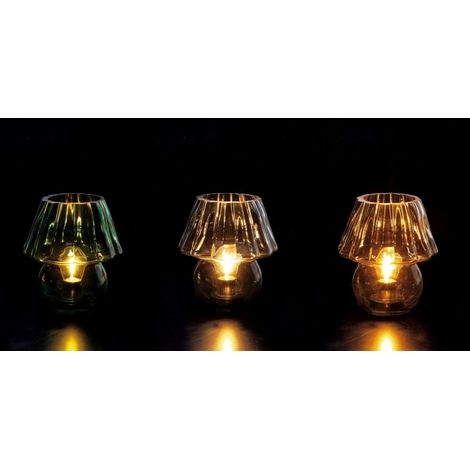 Regalo Italiano Lampada di Natale  Vetro Ass. D 17 Cm H 18 Cm Oro 1 Pz