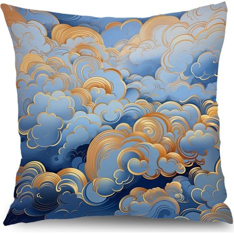 Housse de coussin extérieur floral, style rustique pour canapé salon,50×50cm (1/5)