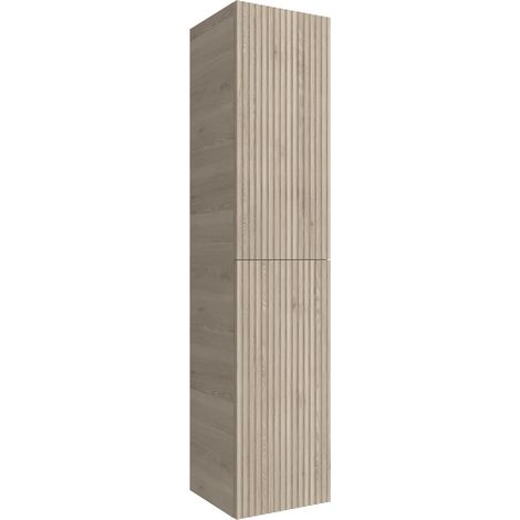 Colonna bagno sospesa 160cm in cappuccino cannettato a 2 ante Nara (1/3)