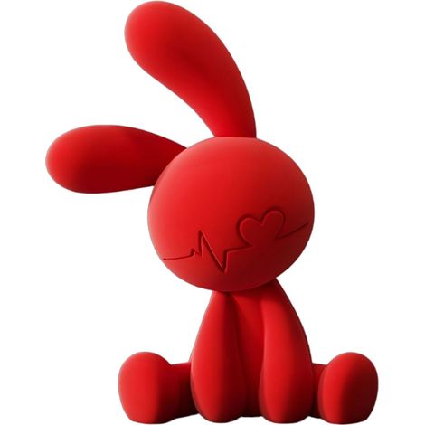 Figurine de lapin assis, sculpture de lapin en résine floquée au toucher pelucheux, idéale pour le salon, la chambre ou à exposer sur une étagère. (1/5)