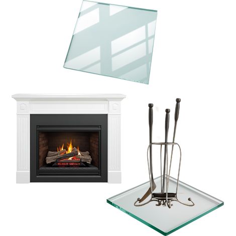 CHIMENEA DE CRISTAL TEMPLADO. DIMENSIONES DE LA BASE: 40x40cm. TRANSPARENTE. (1/5)