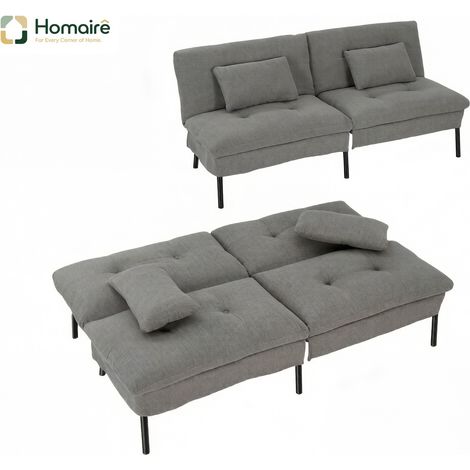 Canapé convertible en métal et coton gris avec mousse, dimensions non précisées HOMAIRE (1/5)