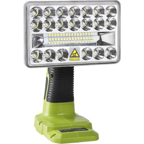 Lampe LED Portable Extérieur Longue Portée Projecteur 18W 2000LM Lampe de Travail LED sans Fil Compatible avec ONE+ 14.4V-18V Li-ion Ni-Cd Ni-Mh Batterie P107 P108 (1/5)