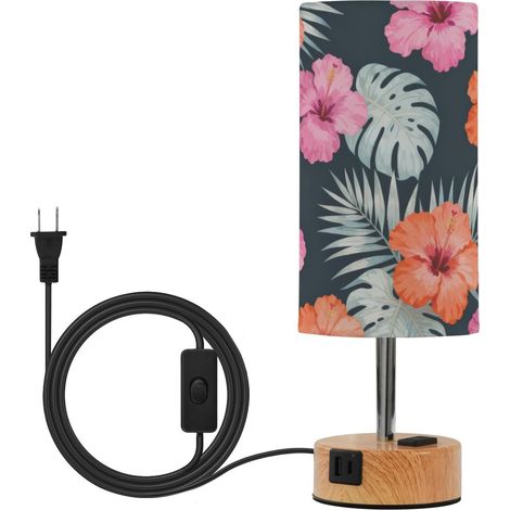 Petite lampe de table avec abat-jour en tissu et ampoule LED (1/5)