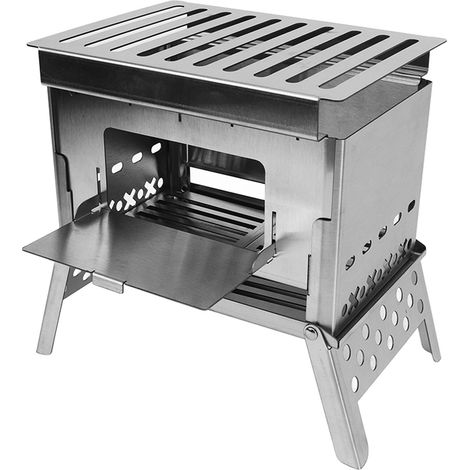 Poêle à bois pliable, kit de barbecue portable pliable pour pique-niques et randonnées en plein air (1/5)