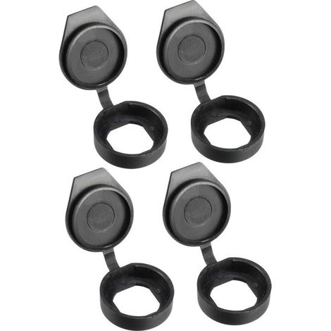 Cache-poussière en plastique dur Capuchons étanches pour 22mm diamètre serrure à came Noir 4pcs (1/4)