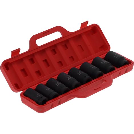 Lot de 8 douilles impact 6 pans profondes haute torsion en acier chrome vanadium outil auto (système impérial) (1/5)