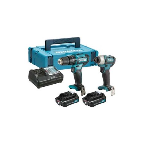 KIT TRAPANO HP333D+TRAPANO TD110D 2 BATT. LITIO 12V 2AH (CLX228AJ)  2 batterie LIION da 2Ah    MAKITA