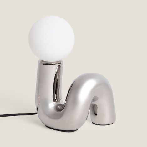Lámpara de Mesa Cerámica Arlo S Plateado