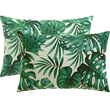 Federa 2 pcs HEERLEN Motivo a Foglie 40 x 60 cm Poliestere vidaXL (1/5)