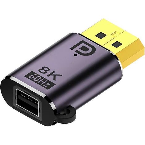 Adaptateur Mini DisplayPort vers DisplayPort 1.4, Convertisseur Extension Vidéo Mini DP Mâle à DP Femelle