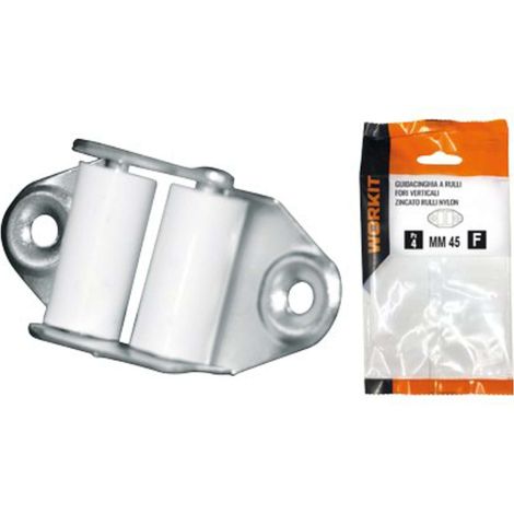 GUIDACINGHIA A RULLI FORI VERTICALI SELF WORKIT - ZINCATO RULLI NYLON H.MM 45 CF=PZ 2 - 5 Confezioni