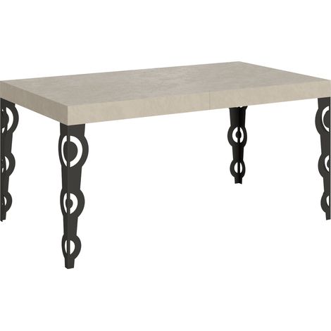 Tavolo Allungabile 160-264x90x77 cm Karamay Cashmere Telaio Antracite (1/4)