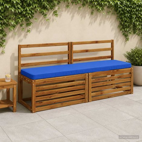 vidaXL Coussins de banc 2 pièces VUGHT 2 pc 100 % polyester Bleu royal (1/5)