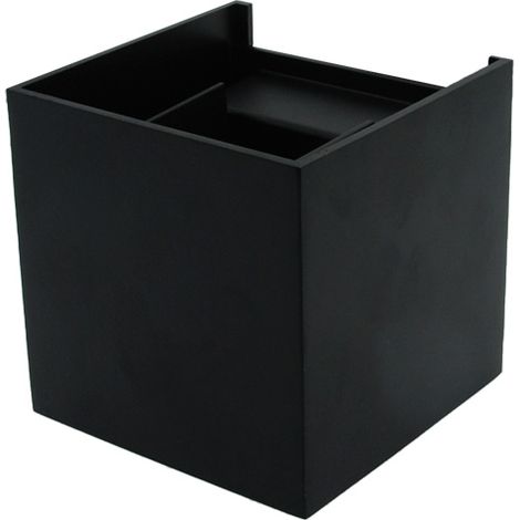 IluminaShop - Aplique de Pared LED 12W CCT Aluminio Negro Doble Cara Cube IP54 3000+4000+6000