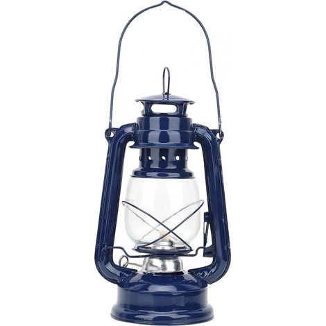 Lampe à pétrole - Lanterne de table à pétrole - Lampe à kérosène - Décoration de terrasse (bleu) (1/5)