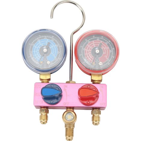 Mini G1/4 Metall-Manometer für Klimaanlagen, Werkzeug für Kältemittel R22 R32 R410A, Druckmessung im Klimaanlagen-Manometer. (1/5)