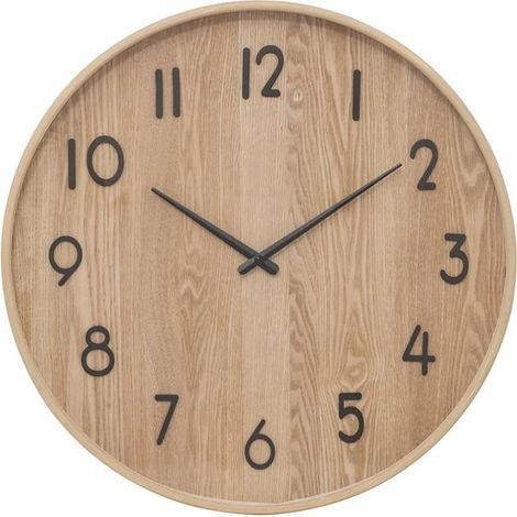 Horloge murale - Woody - Diamètre 55 cm - Bois - Beige - Cuisine/Chambre/Bureau (1/5)