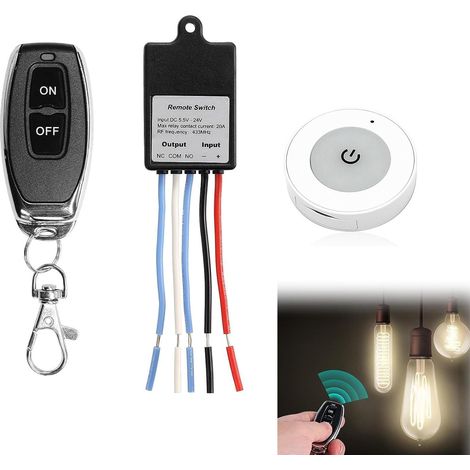 Commutateur a Distance Interrupteur sans fil 12V 24 V 1 canal 433Mhz RF Mini Relais Interrupteur télécommande verrouillé pour moteur, lampes, ventilateurs (1/5)