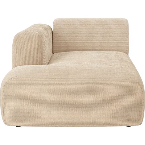 Module méridienne gauche avec accoudoir en velours côtelé fines côtes beige POGNI de Maison Céphy (1/4)