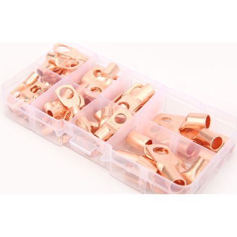 Coffret de 441 pièces comprenant 60 bornes de port d'inspection couleur cuivre et un kit de 381 gaines thermorétractables. (1/4)