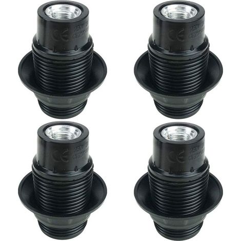 Noir Support D\'ampoule E14, 4 Pièces Douille E14, Ampoule à Douille E14, Douille D\'ampoule Solide, Adaptateur Noir Socket (1/4)