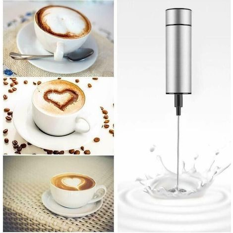 Montalatte Elettrico a batteria 2 in 1 Aorlis in Acciaio Pratico Mixer con base (1/5)