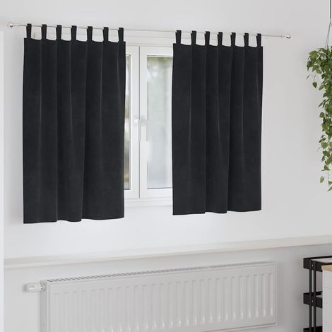 Verdunkelungsvorhänge 2 pcs Schwarz 140 x 140 cm Samt