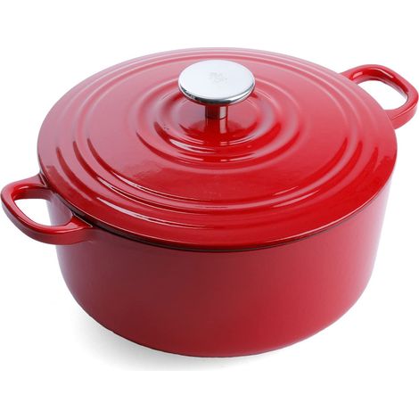 cocotte 24 cm 4,2 L fonte émaillée, compatible induction, compatible four jusqu’à 220 °C, compatible lave-vaisselle, avec couvercle (1/5)
