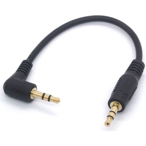 Câble Audio 3,5 mm 90 Degrés 3,5 Mâle Vers Mâle Adaptateur Casque Auxiliaire Jack Stéréo Pour Voiture, Smartphones, Tablettes, MP3 (1/5)