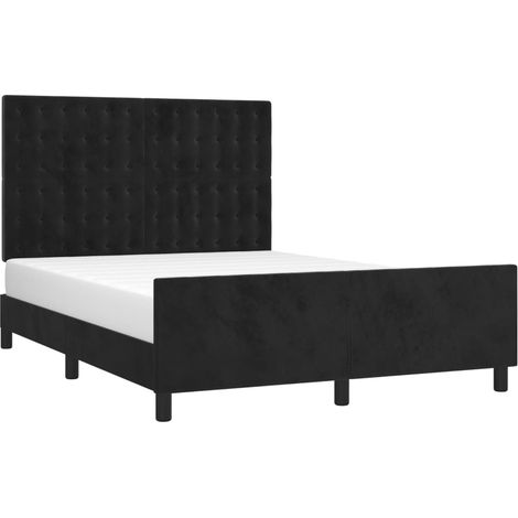 vidaXL Giroletto senza Materasso Nero 140x190 cm in Velluto (1/5)