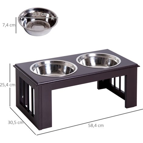 Stazione alimentazione antiscivolo per cane 58,4 x 30,5 x 25,4 cm, grigia, 2 L per ciotola OKMYHOME (1/5)