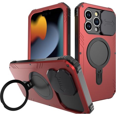 Funda para iPhone 15 Pro Max, DefenderMag, Roja (1/5)