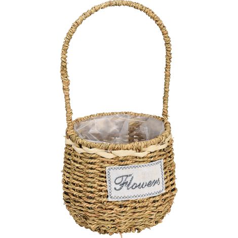 Multifunktionaler, zylindrischer Korb aus geflochtenem Rattan mit Griffen für Kleidung, Accessoires, Kosmetikartikel und Briefe (1/2)