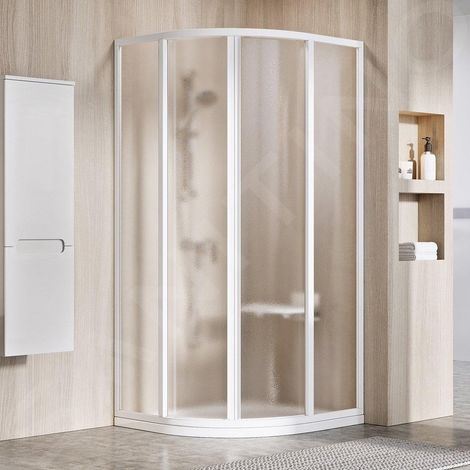 Ravak Supernova - Cabine de douche quart de rond en quatre parties SKCP4-80, 775-795 mm, blanc/verre Grape 3114O102ZG (1/4)