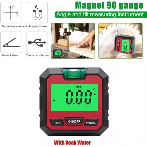 Inclinometre, Inclinomètre Numérique Magnetique 0 180 ° Niveau Numérique Électronique Arrêt Automatique, LCD et Rétroéclairage, avec à bulle Pour Menuiserie, Bâtiment, Automobile, Maçonnerie (1/4)