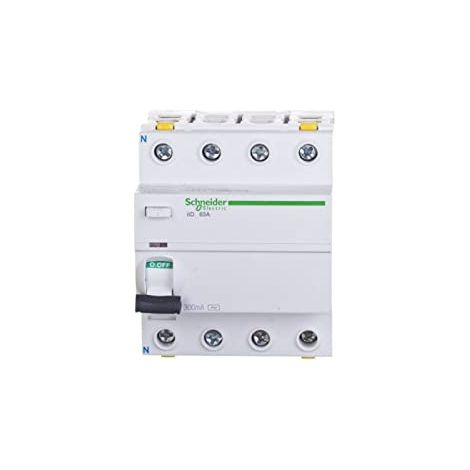 Disjoncteur différentiel 4P 63A 0,3A type AC iID A9Z14463