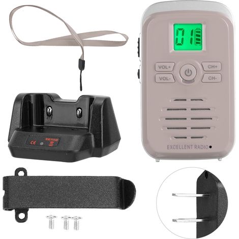 Mini-émetteur-récepteur sans fil ABS FM Q3, 110-240V, 400-470MHz, étanche, ultra-fin, talkie-walkie 2 voies doré, prise US (1/5)