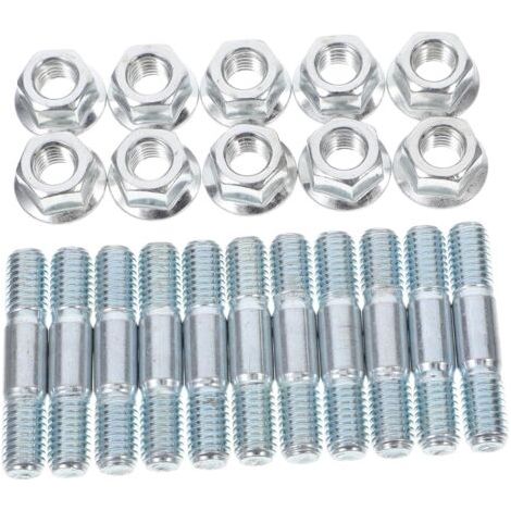 Vis à Double Extrémité M8 Écrous pour Guide-chaîne de Tronçonneuse, Lot de 10 Sets de Sets Fixation Fiable et Compatible, Accessoires D’entretien pour Outils de Jardin Motorisés