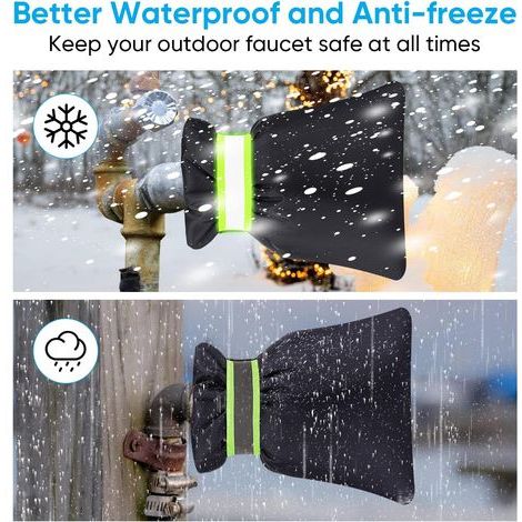 Lot de 2 protections hivernales pour robinets extérieurs, antigel, isolation des tuyaux, réutilisables, étanches, anti-retour (1/4)