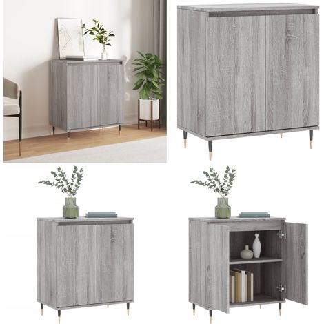 Sideboard Grau Sonoma 60x35x70 cm Holzwerkstoff - Schreibtisch - Wohnzimmermöbel - Sideboard Grau - Holz Sideboard - Regal - Home & Living (1/5)
