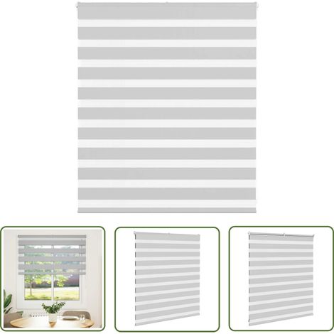 vidaXL Zebrarollo Hellgrau 130x100 cm Stoffbreite 125,9 cm Polyester (1/5)